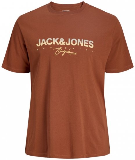 Jack & Jones Canggu Crew Neck T-Shirt Brown - Тениски - мъжки тениски големи размери