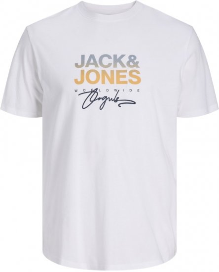 Jack & Jones Canggu Original Crew Neck T-Shirt Bright White - Тениски - мъжки тениски големи размери