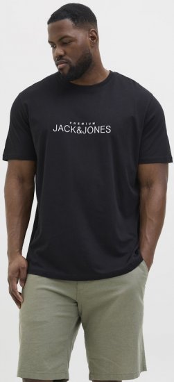 Jack & Jones Lavance Crew Neck T-Shirt Black Beauty - Тениски - мъжки тениски големи размери