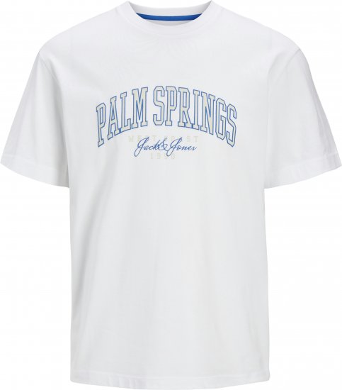 Jack & Jones Detroit Crew Neck T-Shirt White - Тениски - мъжки тениски големи размери