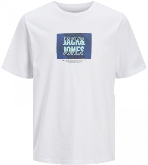 Jack & Jones Hudson Crew Neck T-Shirt White - Тениски - мъжки тениски големи размери