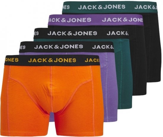 Jack & Jones Ben Solid Trunks 5-Pack Black - Бельо & Бански шорти - Мъжко бельо големи размери