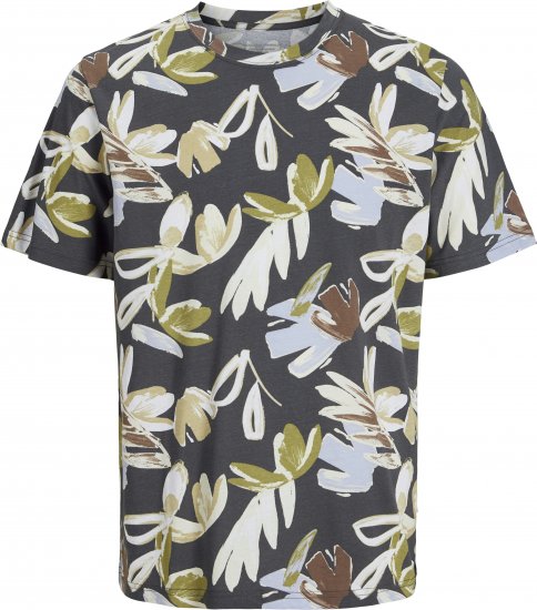 Jack & Jones Varenna AOP Crew Neck T-Shirt Grey - Тениски - мъжки тениски големи размери