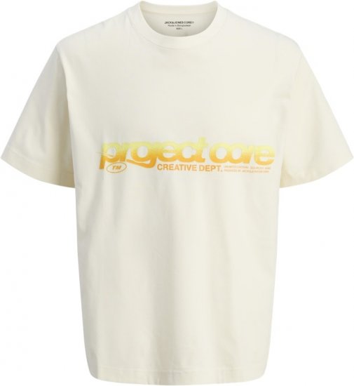 Jack & Jones Project Core Loose Fit Summer T-Shirt Off White - Тениски - мъжки тениски големи размери