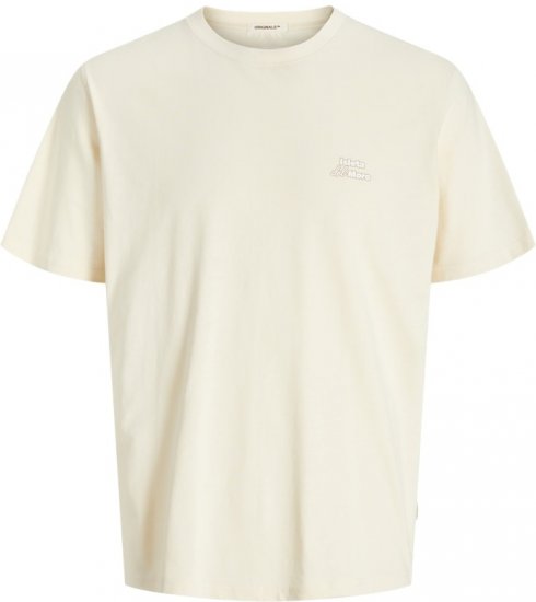 Jack & Jones Almeria Back Print T-Shirt Antique White - Тениски - мъжки тениски големи размери