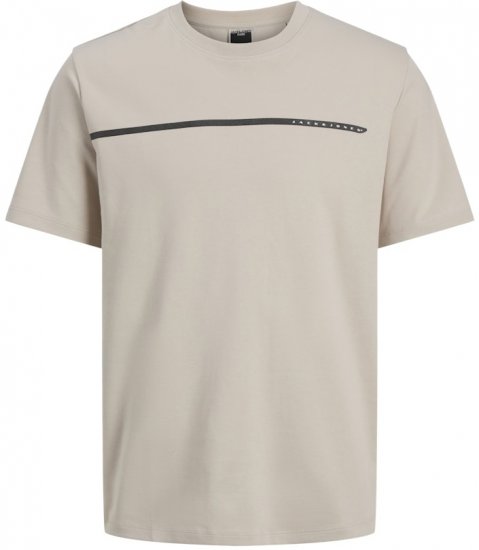 Jack & Jones Fusion Black Line Crew Neck T-Shirt Beige - Тениски - мъжки тениски големи размери