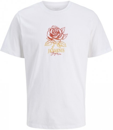 Jack & Jones Almeria Crew Neck T-Shirt Bright White - Тениски - мъжки тениски големи размери