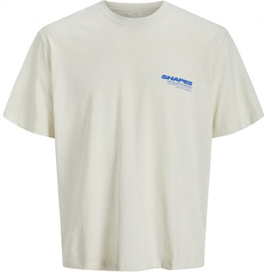 Jack & Jones Fold Crew Neck T-Shirt Antique White - Тениски - мъжки тениски големи размери