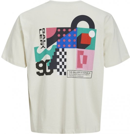 Jack & Jones Fold Crew Neck T-Shirt Antique White - Тениски - мъжки тениски големи размери