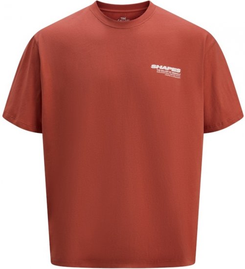 Jack & Jones Fold Crew Neck T-Shirt Red - Тениски - мъжки тениски големи размери