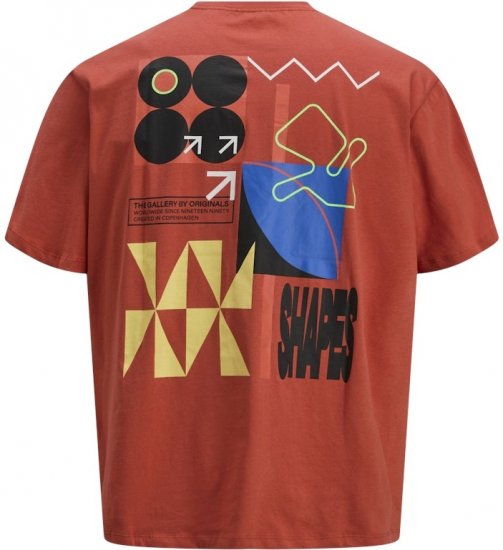 Jack & Jones Fold Crew Neck T-Shirt Red - Тениски - мъжки тениски големи размери