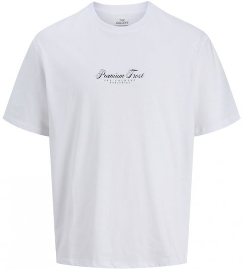Jack & Jones Marina Crew Neck T-Shirt Bright White/Premium Frost - Тениски - мъжки тениски големи размери