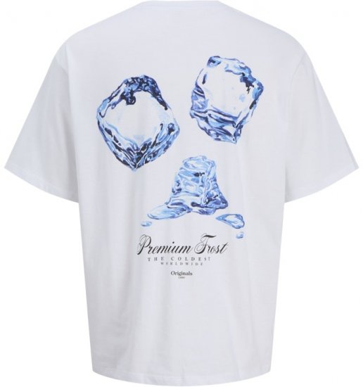 Jack & Jones Marina Crew Neck T-Shirt Bright White/Premium Frost - Тениски - мъжки тениски големи размери