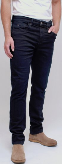 Kam Jeans Jacob Knitted Denim Reg Fit Jeans Blue-Black - Дънки и панталони - мъжки Дънки и панталони големи размери
