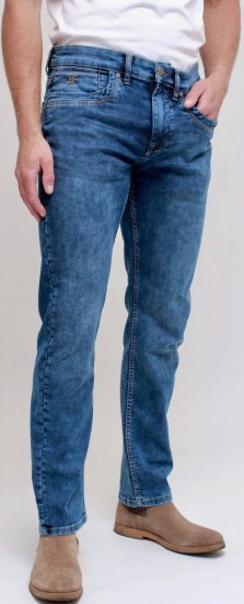 Kam Jeans Jacob Knitted Denim Reg Fit Jeans Light Wash Blue - Дънки и панталони - мъжки Дънки и панталони големи размери