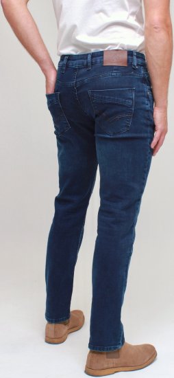 Kam Jeans Jacob Knitted Denim Reg Fit Jeans Mid Wash Blue - Дънки и панталони - мъжки Дънки и панталони големи размери