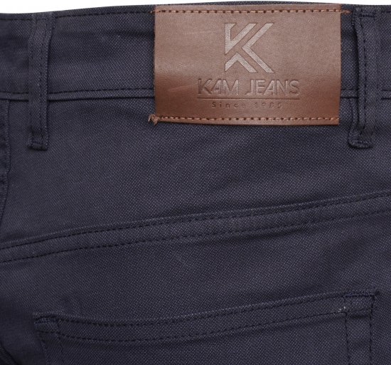 Kam Jeans 265 5 Pocket Weave Stretch Pants Navy - Дънки и панталони - мъжки Дънки и панталони големи размери