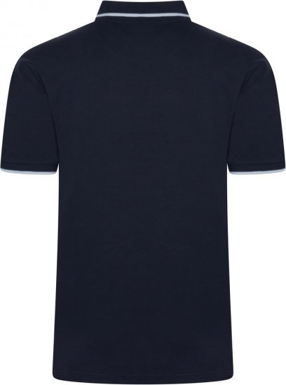 Kam Jeans 5518 Smart Mini Geo-Print Polo Navy - Поло тениски - мъжки тениски с яка големи размери