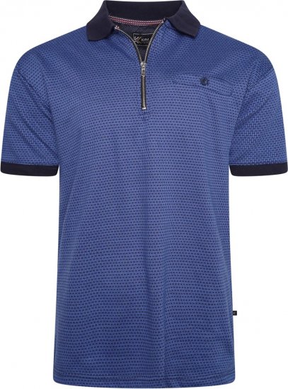 Kam Jeans 5520 Dobby Weaved Polo Victoria Blue - Поло тениски - мъжки тениски с яка големи размери