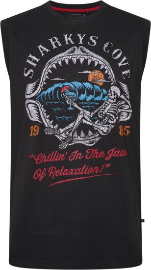 Kam Jeans 5762 Sharkeys Cove Vest Sleeveless T-Shirt Pirate Black - Тениски - мъжки тениски големи размери