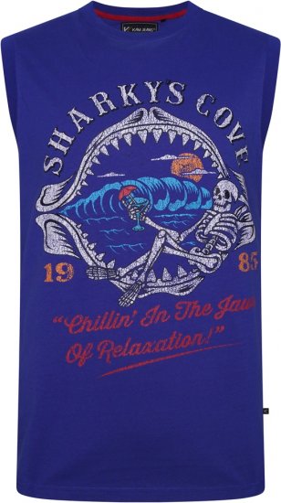 Kam Jeans 5762 Sharkeys Cove Vest Sleeveless T-Shirt Sea Surf Blue - Тениски - мъжки тениски големи размери