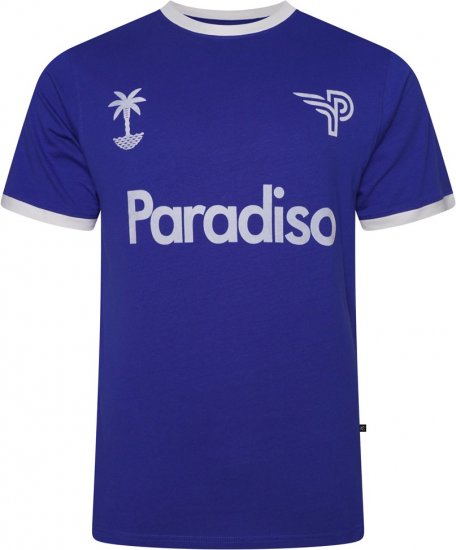 Kam Jeans 5768 Paradiso Print T-Shirt Surf Blue - Тениски - мъжки тениски големи размери