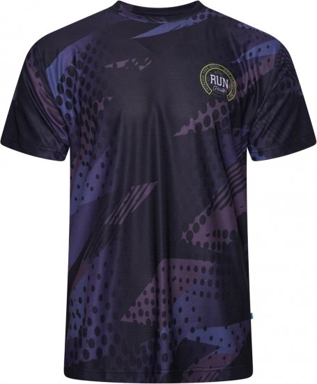 Kam Jeans AP010 Active Performance Printed Mesh T-Shirt Black - Тениски - мъжки тениски големи размери