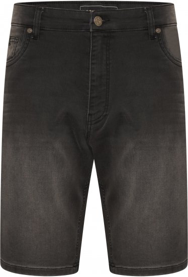 Kam Jeans NUNEZ2 Knitted Denim Stretch Shorts Charcoal - Шорти - мъжки къси панталони големи размери