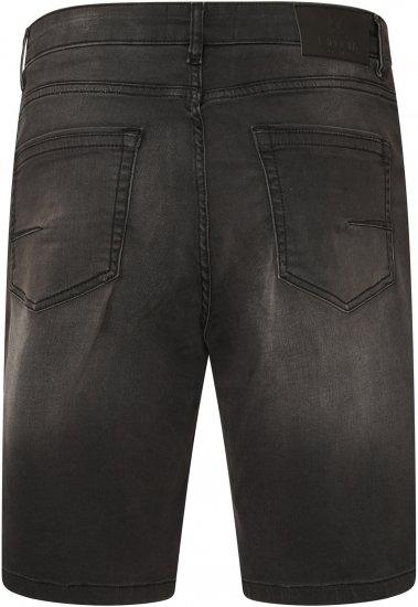 Kam Jeans NUNEZ2 Knitted Denim Stretch Shorts Charcoal - Шорти - мъжки къси панталони големи размери