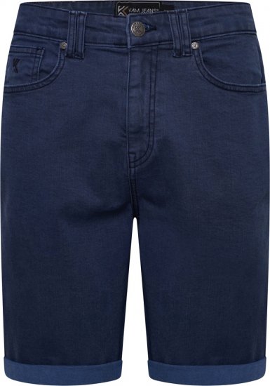 Kam Jeans Onana Embossed Wash Denim Shorts Smokey Blue - Шорти - мъжки къси панталони големи размери