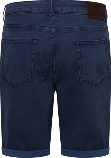 Kam Jeans Onana Embossed Wash Denim Shorts Smokey Blue - Шорти - мъжки къси панталони големи размери