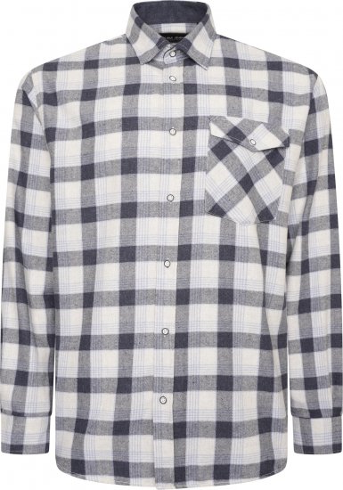 Kam Jeans P040 Premium Flannel Retro Check Shirt Indigo - Ризи - мъжки ризи големи размери