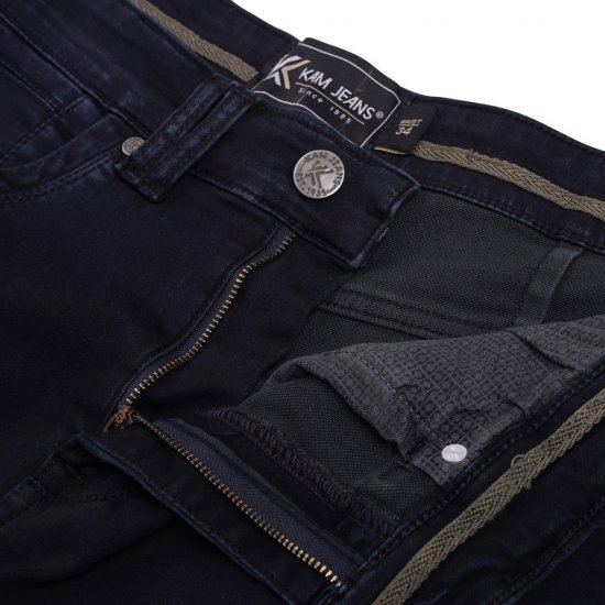Kam Jeans Pepe Knitted Denim Shorts Blue-Black - Шорти - мъжки къси панталони големи размери