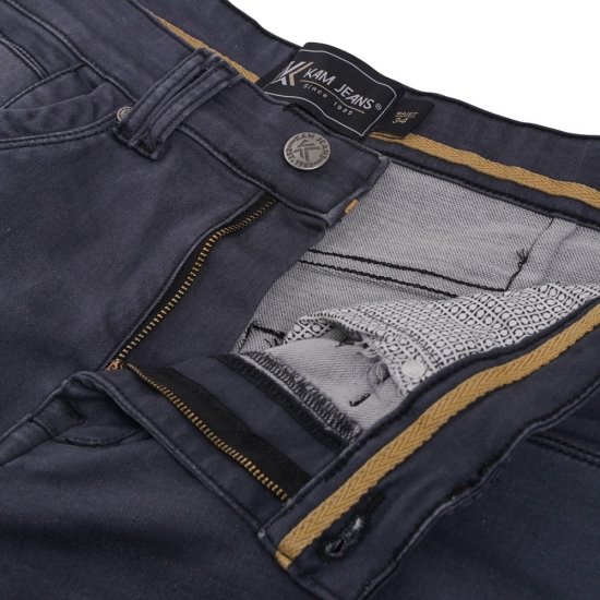 Kam Jeans Pepe Knitted Denim Shorts Charcoal - Шорти - мъжки къси панталони големи размери