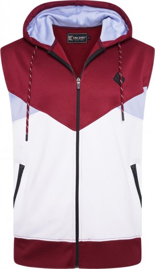 Kam Jeans TS006 Retro Pannelled Tracky Set (Shorts/Sleeveless Hoodie) Red - Анцузи - "мъжки анцузи големи размери "