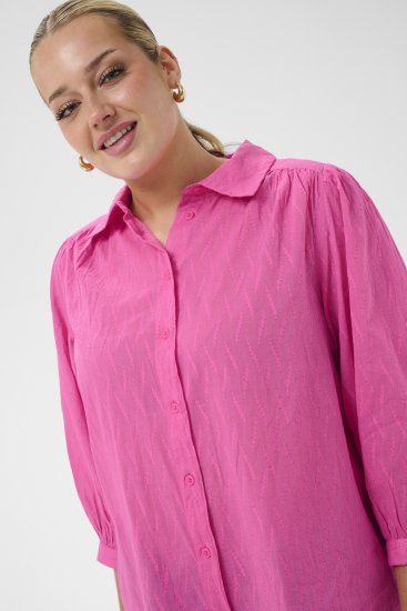 Kaffe Curve Gabby Риза със скъсени ръкави Розов - Блузи тип риза - 