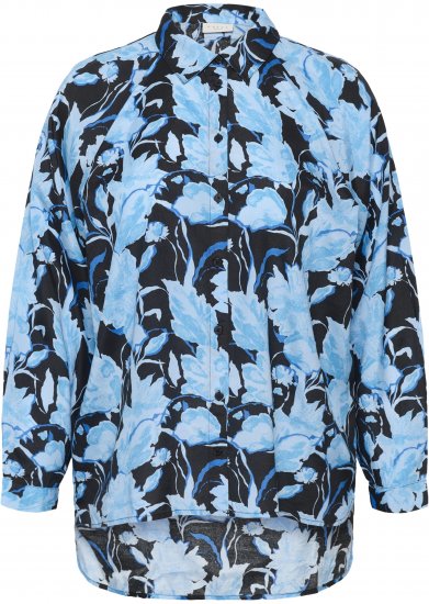 Kaffe Curve Sasja Риза с дълъг ръкав Blue Snake Flower - Блузи и туники - 