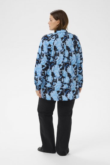 Kaffe Curve Sasja Риза с дълъг ръкав Blue Snake Flower - Блузи и туники - 