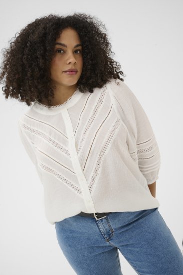 Kaffe Curve Liwa Shirt Chalk - Блузи тип риза - 