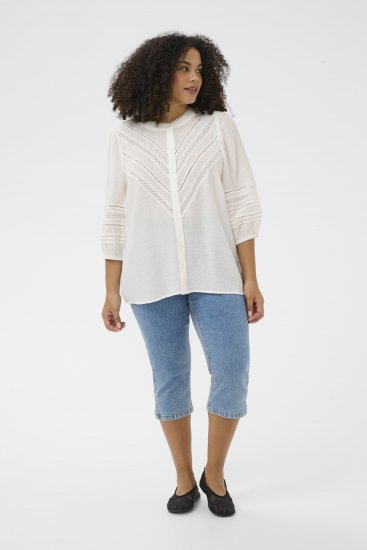 Kaffe Curve Liwa Shirt Chalk - Блузи тип риза - 
