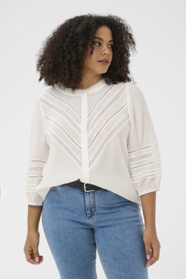 Kaffe Curve Liwa Shirt Chalk - Блузи тип риза - 