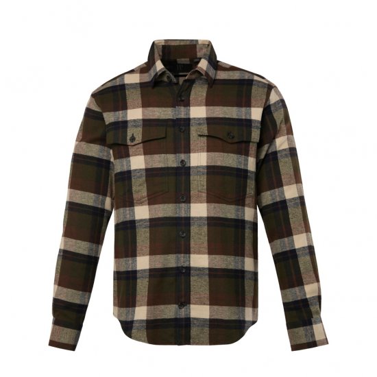 JP1880 Shirt Flannel Long Sleeve Dark Brown TALL - ВИСОКИ-размери - дрехи за високи мъже