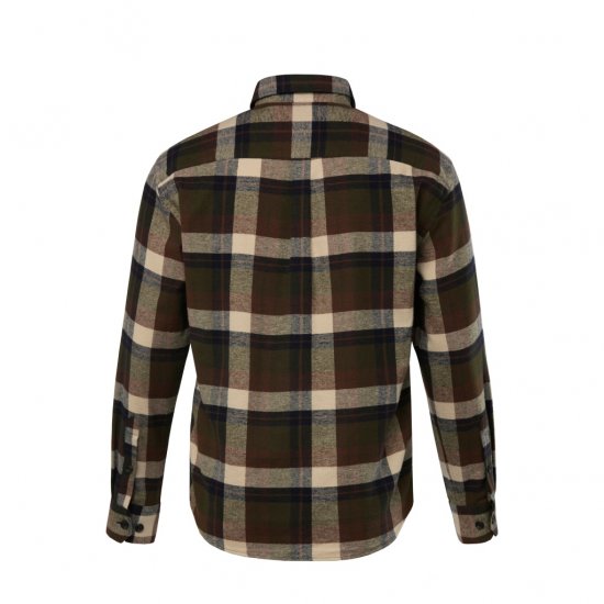 JP1880 Shirt Flannel Long Sleeve Dark Brown TALL - МЪЖКО ОБЛЕКЛО MT-6XLT - дрехи за високи мъже