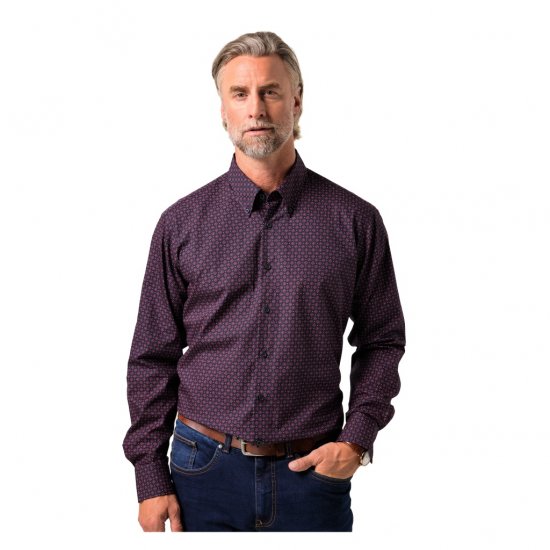 Boston Park Shirt Long Sleeve Navy Blue - Ризи - мъжки ризи големи размери