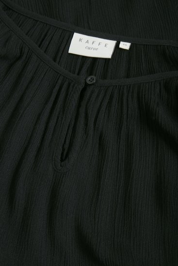 Kaffe Curve Ami 3/4 ръкав Туника Дълбоко черно - Тениски - 