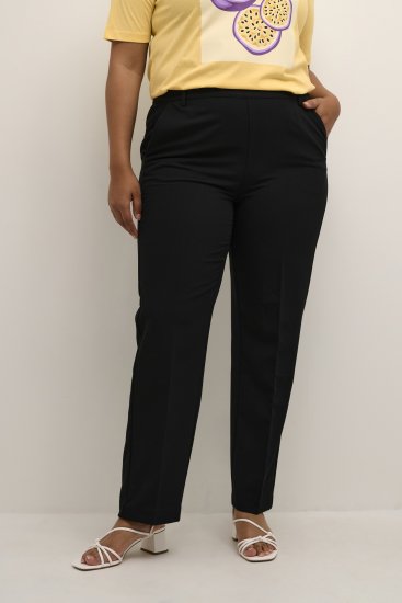 Kaffe Curve Sakira Дълъг панталон Дълбоко черно - Дамски Дънки & Панталони в Големи Размери – Plus Size - 