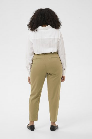 Kaffe Curve Leana Чино Панталони 7/8 Вкаменен Дъб - Дамски Дънки & Панталони в Големи Размери – Plus Size - 