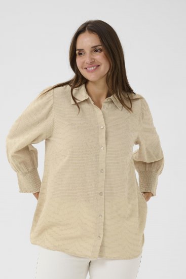 Kaffe Curve Penelopia Shirt Feather Grey - Блузи тип риза - 
