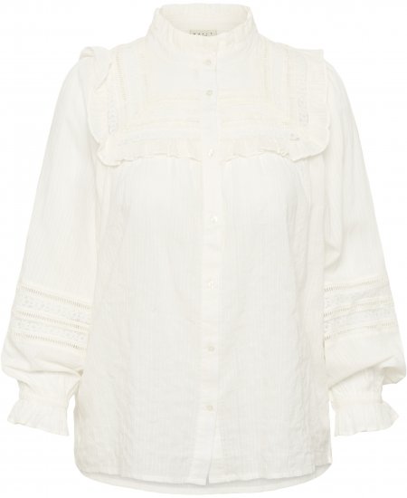 Kaffe Curve Jessa Shirt Long Sleeve White - Блузи тип риза - 