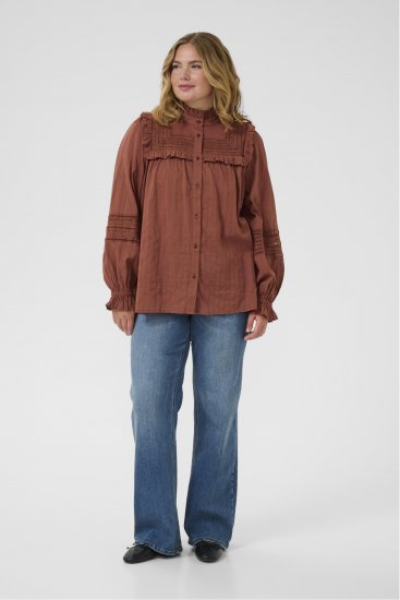 Kaffe Curve Jessa Shirt Henna Brown - Блузи и туники - 